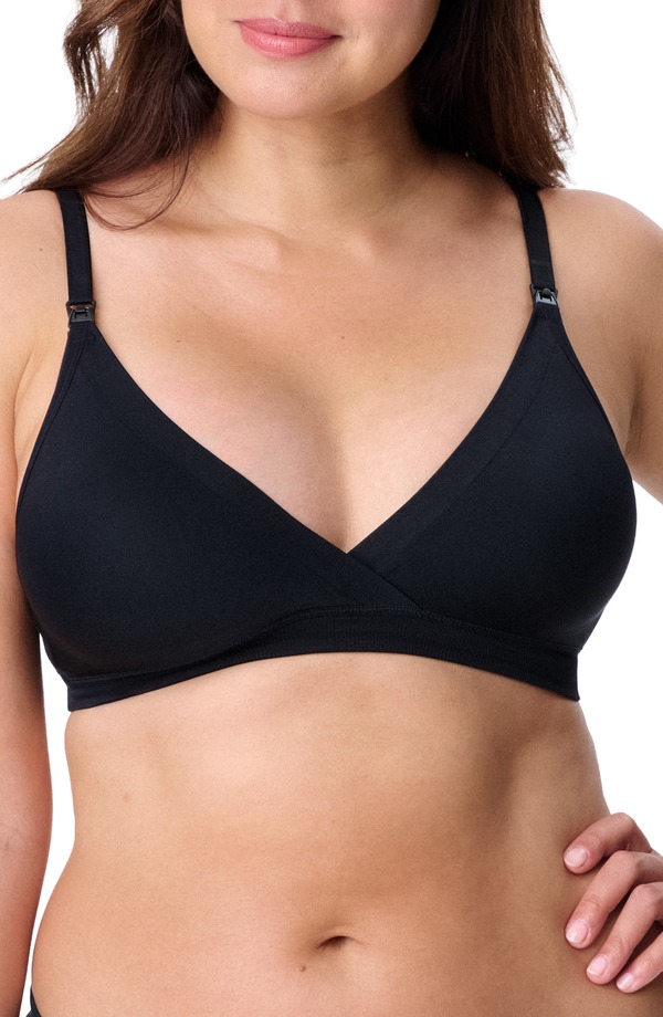 マザーフッドマタニティー レディース アンダーウェア ブラジャー MOTHERHOOD MATERNITY Motherhood Women's Maternity Wirelesseamless Wrap Nursing Bra Core Black ブラック｜ReVida 店