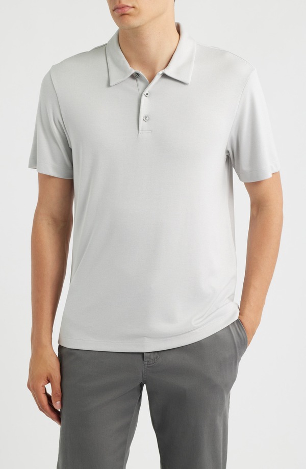 行動論理 メンズ トップス スポーツシャツ Theory Bron インチ Anemone Milano Polo Light Carbon