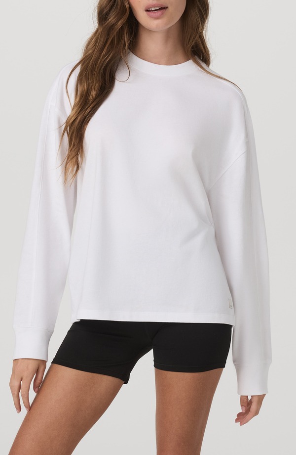 ビュオーリ レディース トップス ティーシャツ 綿織物 Vuori Long Sleeve Heavyweight Cotton T-Shirt White 白いこと