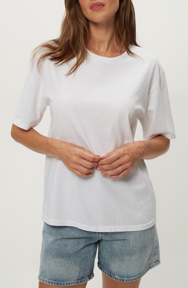 マイケルスターズ レディース トップス プルオーバー Michael Stars Kennedy Boyfriend T-Shirt White 白いこと