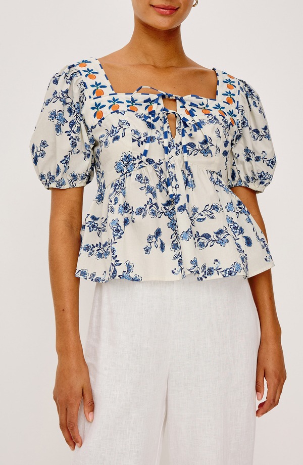 レイルズ レディース トップス プルオーバー 御花柄 刷り上げる 御花 Rails Presley Floral Print Puff Sleeve Shirt Ceramic Floral