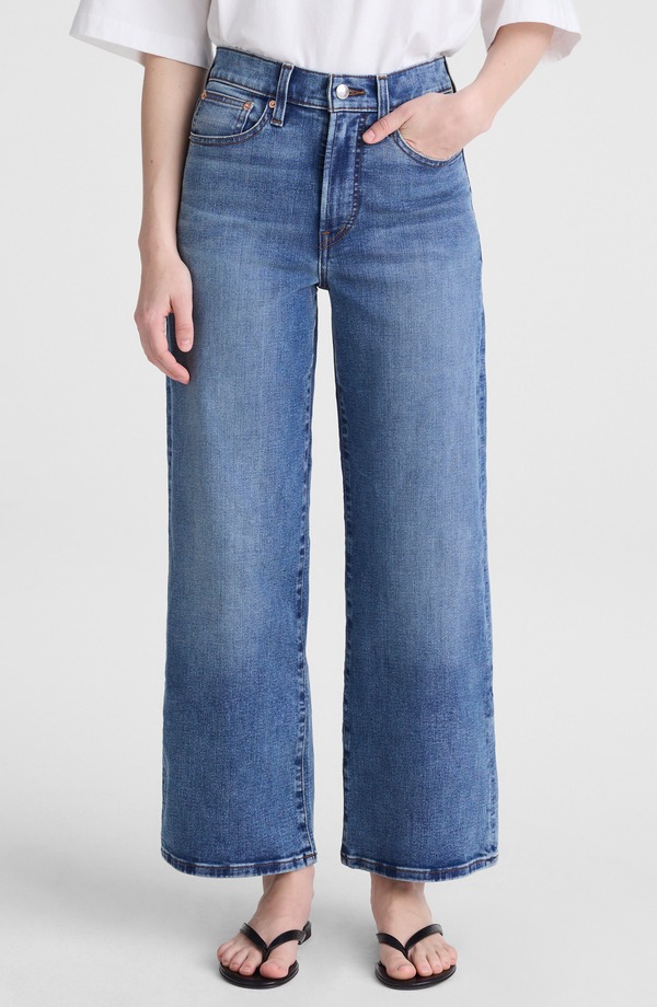 メイドウェル レディース ボトムス 心地よいズボン下 ジーンズ デニム Madewell The Short Wide-Leg Crop Jeansuper Stretch Denim インチ Oneida Wash Oneida Wash ジーンズ
