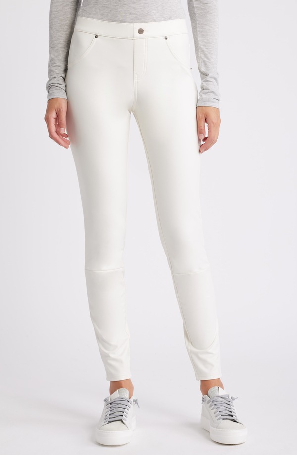 ヒュー レディース ボトムス レギンス なめし革 フェイクレザー Hue Faux Leather Leggingstar White 白いこと