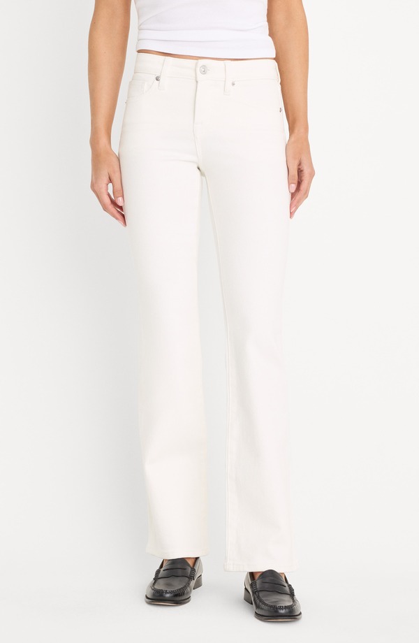 好ましいアメリカン レディース ボトムス ジーンズズボン下 ブーツとり捨てる ローライズ ブーツ デニム Good American Good Low Rise Bootcut Jeans White001