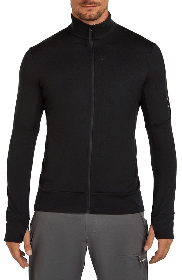 アイスブレーカー メンズ アウター パーカー・スウェット ジャケット Icebreaker Men's Merino 260 Quantum Long Sleeve Zip Jacket Black ブラック｜ReVida 店