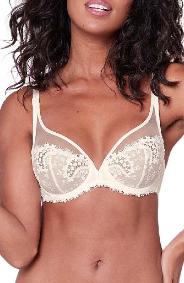 シモーヌペレール レディース アンダー御召しもの ブラ Simone Perele Wish Underwire Plunge Bra Ivory 象牙色