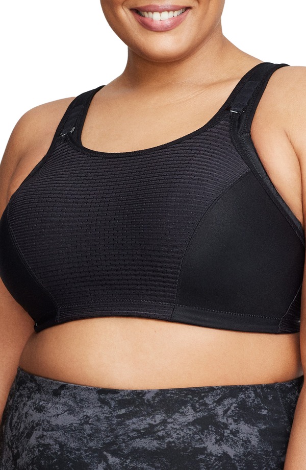グラマライズ レディース アンダーウェア ブラジャー Glamorise Custom Control Sports Bra Solid Black ブラック｜ReVida 店