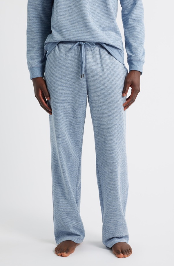 ダニエルブチュラー メンズ ボトムス 心地よいズボン下 Daniel Buchler Pinstripe Pajama Pants Blue Stripe 青碧