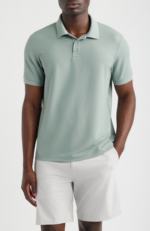 ゼラ メンズ トップス スポーツシャツ Zella Textured Performance Polo Green Slate スレート