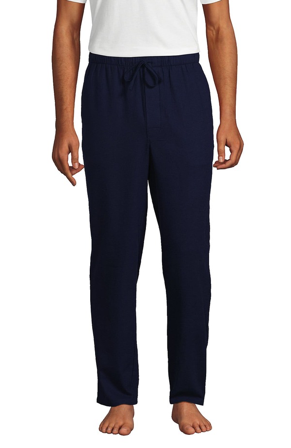 ランズ挙げ句のはて メンズ ボトムス 心地好いズボン下 Lands\u0027 End Flannel Pajama Pants Deep Sea Navy 米国海軍