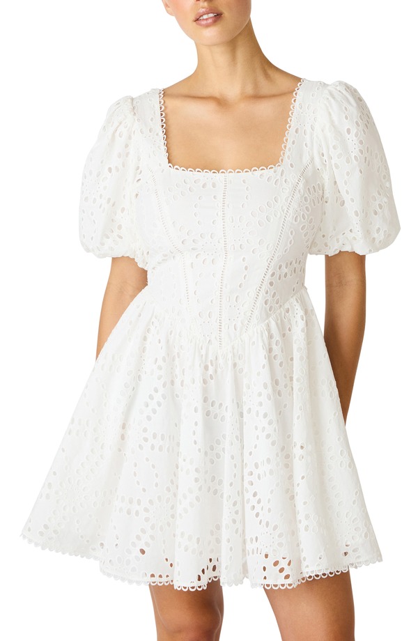 スティーブ マデン レディース トップス 衣装 ミニ Steve Madden Briana Eyelet Embroidery Minidress Antique