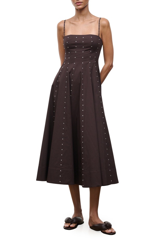 スタウド レディース トップス 衣裳 ノースリーブ マキシ STAUD Wylie Stud Sleeveless Maxi Dress Earth Studs