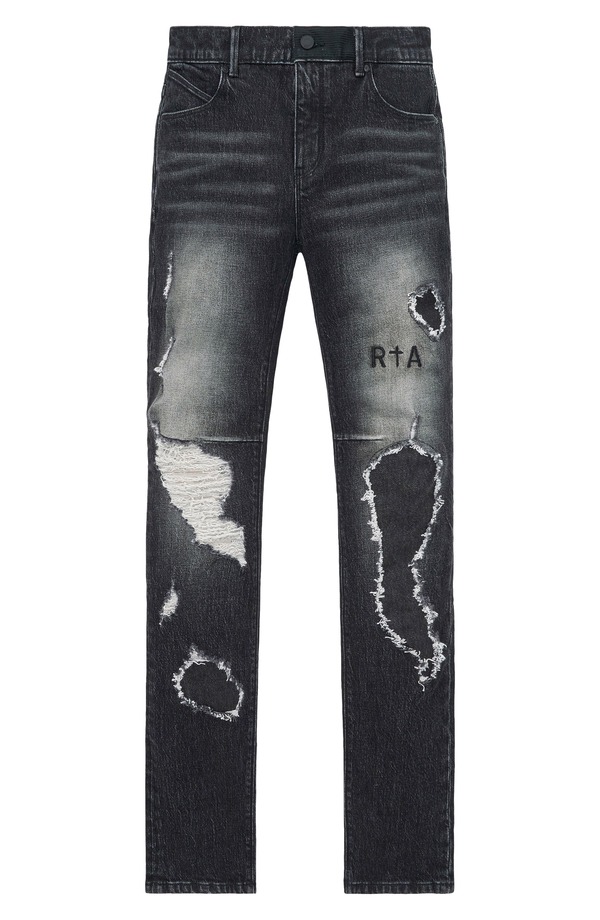 アールティーエー メンズ ボトムス ジーンズズボン下 デニム RtA Clayton Ripped Skinny Jeans Fray Noir
