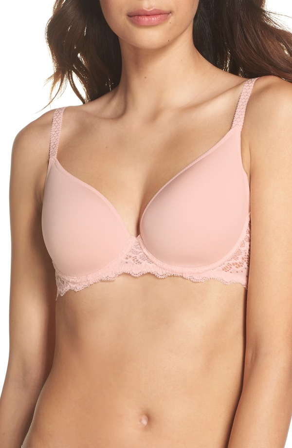 シモーヌペレール レディース アンダー御召しもの ブラ Simone Perele Caresse Underwire Plunge Bra Blush 毛はらい