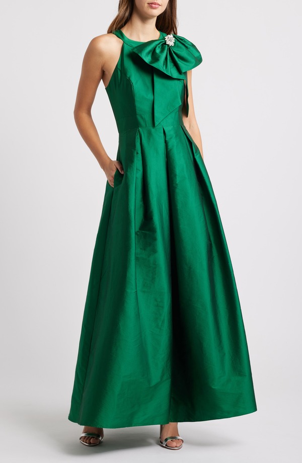 エリザジェイ レディース トップス 衣装 Eliza J Bow Mikado Ballgown Emerald エメラルド