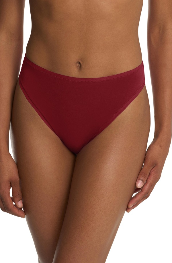 ナトリ レディース アンダー御召しもの ズボン下 綿織物 Natori Bliss Bare Cotton High Cut Brief Dk Red 赤いこと