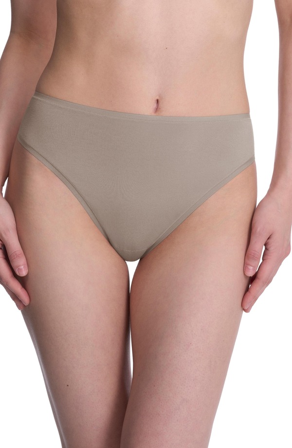 ナトリ レディース アンダー御召しもの ズボン下 綿織物 Natori Bliss Bare Cotton High Cut Brief Smoky