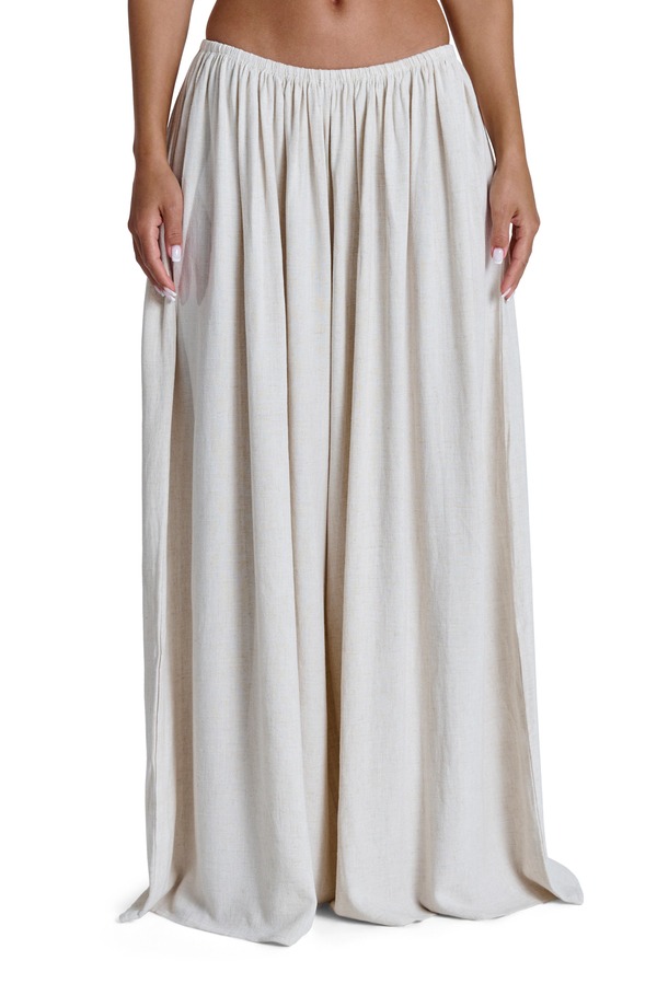 ネイキッドワードローブ レディース ボトムス レギンス ワイドレッグ ズボン下 綿織物 リネン Naked Wardrobe Cotton \u0026 Linen WIde Leg Pants Cream 皮膚軟化剤