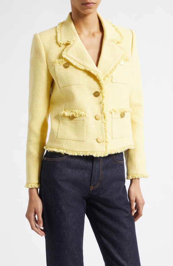 ラジャンス レディース アウター 上衣・上衣 トール スポーツジャケット L\u0027AGENCE Sylvia Metallic Blazer Pale Yellow/ Light Gold 黄色