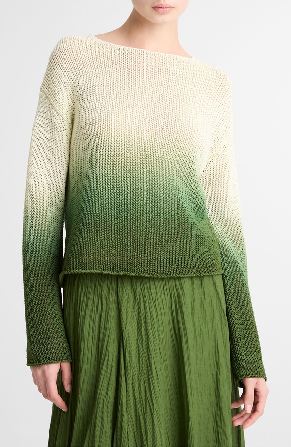 ヴィンス レディース アウター パーカー・スウェット ティーシャツ 綿織物 Vince Dip Dye Cotton Blend Sweater Sea Dew Combo