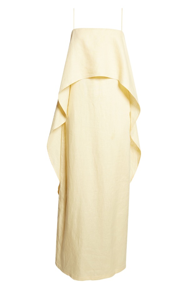 スタウド レディース ボトムス 心地好いズボン下 マキシ衣装 リネン マキシ STAUD Valencia Linen Maxi Dress Butter
