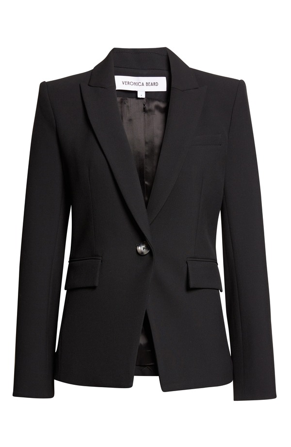 ヴェロニカ ベアード レディース アウター 上衣・上衣 縮緬 Veronica Beard Miller Stretch Crepe Dickey Jacket Black 黒いこと