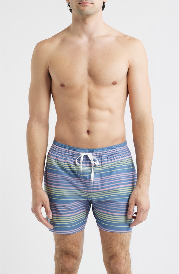 チャビーズ メンズ 水泳着 二分の一ズボン下・さる股引き Chubbies The Blossom Bands 5.5-Inch Swim Trunks Dusty Blue 青色