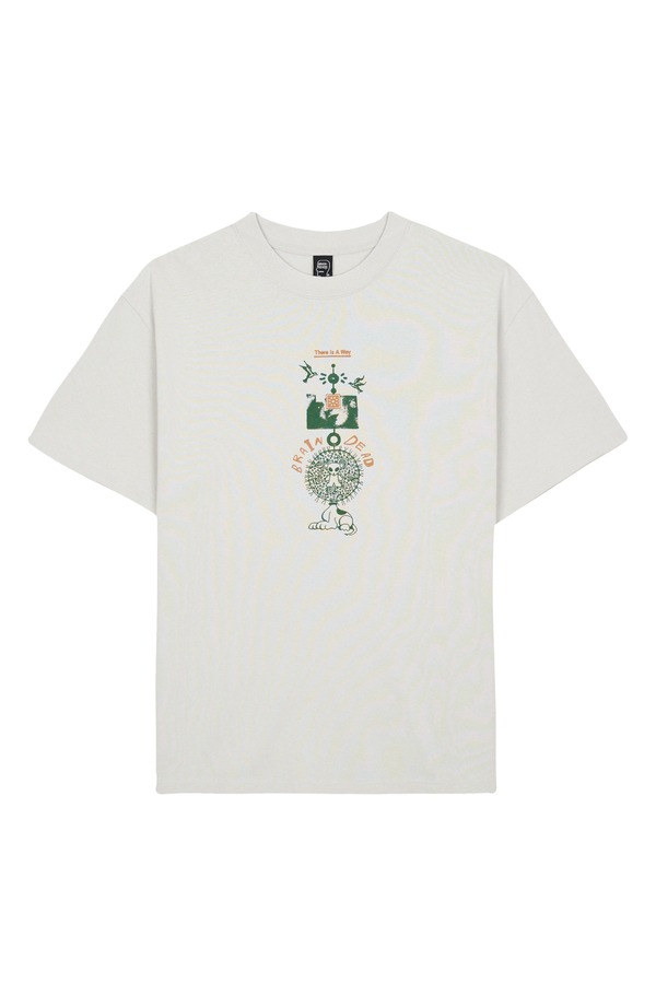 ブレインデッド メンズ トップス ティーシャツ 綿織物 グラフィック Brain Dead There Is a Way Cotton Graphic T-Shirt Grey 薄墨色