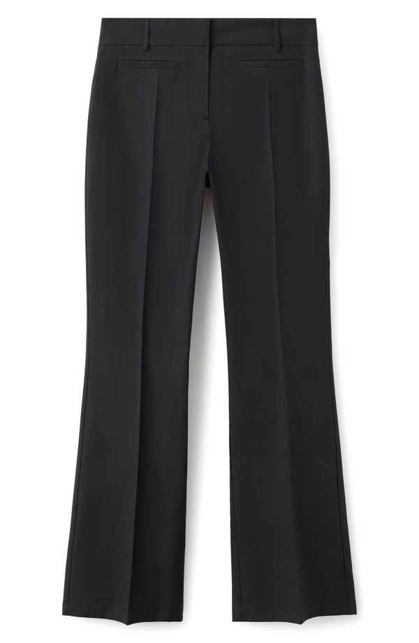 マンゴ レディース ボトムス レギンス ズボン下 綿織物 MANGO Starring Hailey Bieber Serin Stretch Cotton Pants Black 黒いこと