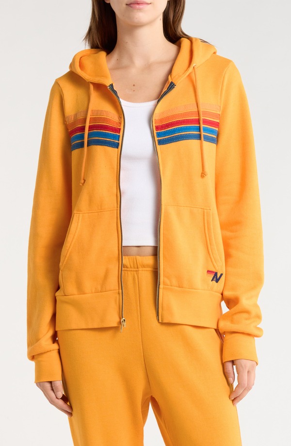アヴィエイターネイション レディース アウター パーカー・スウェット Aviator Nation 5-Stripe Zip Hoodie Gold ゴールド