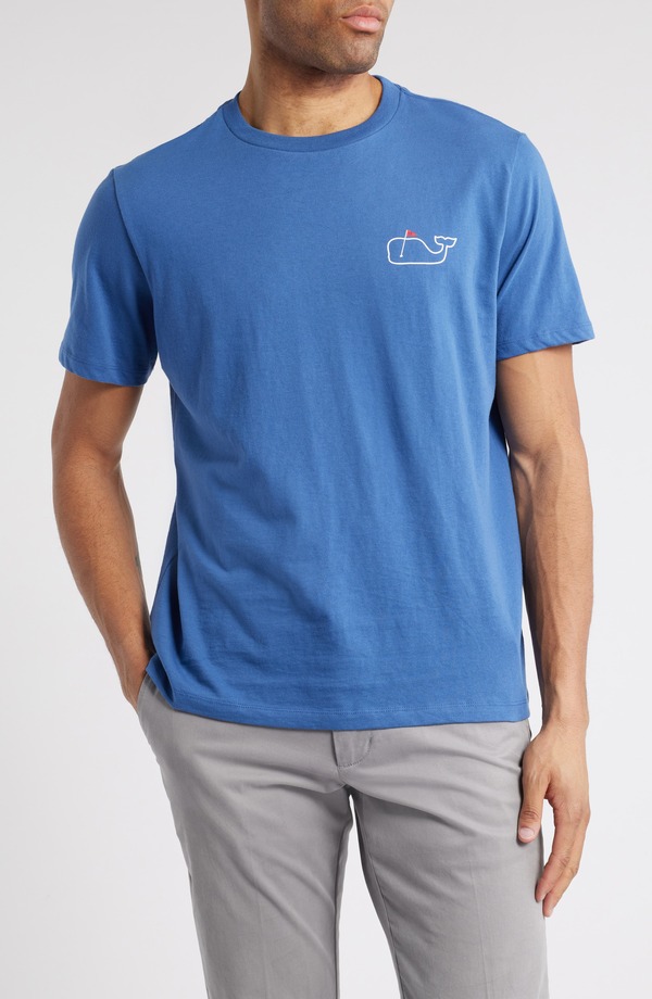 ヴァインヤードヴァインズ メンズ トップス プルオーバー 綿織物 グラフィック vineyard vines Golflag Cotton Graphic T-Shirt Moonshine