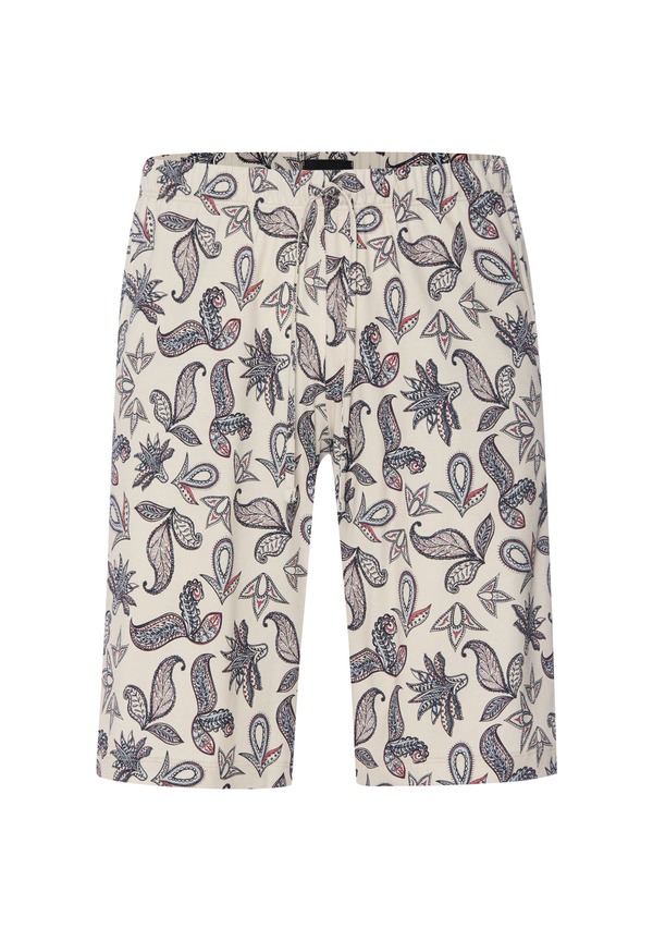 ハンロ メンズ ボトムス 二分の一ズボン下・さる股引き 遊撃手ズボン下 綿織物 Hanro Night Anday Drawstring Cotton Shorts Maritime Paisley