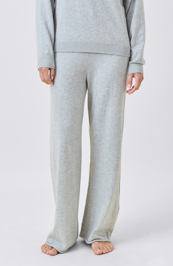 パピネール レディース ボトムス 心地好いズボン下 引っ切り無い 綿織物 Papinelle Cotton \u0026 Cashmere Straight Leg Pajama Pants Grey 薄墨色