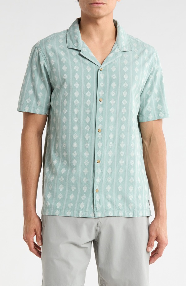 置き目アク メンズ トップス プルオーバー 綿織物 Roark Gonzorganicotton Camp Shirt Hazy Blue 青碧