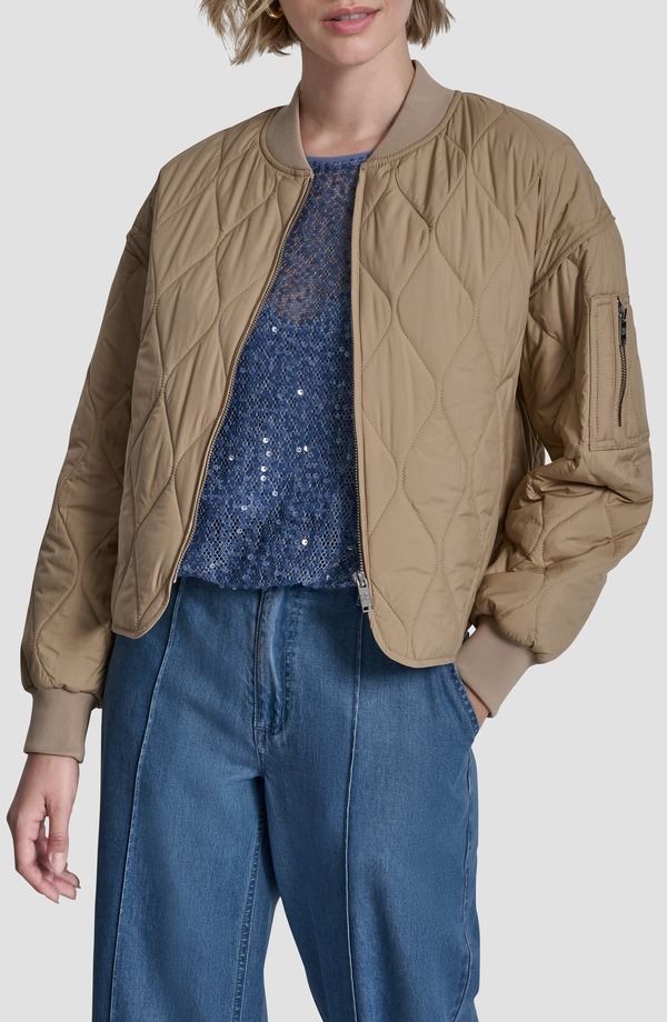 ダナ キャラン ニューヨーク州 レディース アウター 上衣・上衣 キルティング DKNY Quilted Bomber Jacketravertine