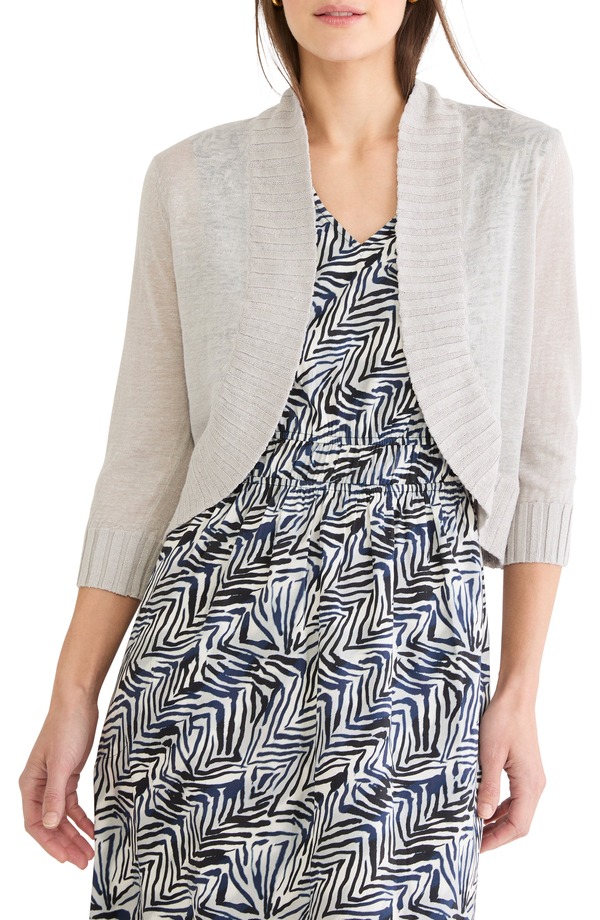 ニックプラスゾーイ レディース アウター ジレー リネン NIC+ZOE Linen Blend Bolero Cardigan Silver Wisp しろがね色