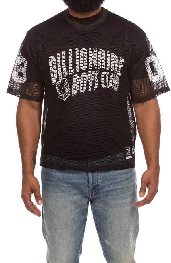 ビリオネアボーイズクラブ メンズ トップス プルオーバー メッシュ グラフィック Billionaire Boys Club Varsity Mesh Graphic T-Shirt Black 黒いこと