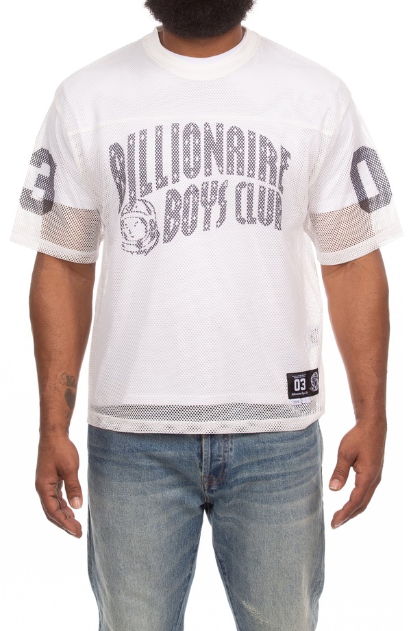 ビリオネアボーイズクラブ メンズ トップス プルオーバー メッシュ グラフィック Billionaire Boys Club Varsity Mesh Graphic T-Shirt White 白いこと