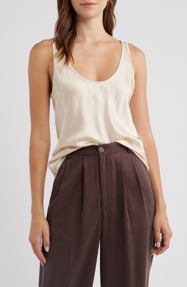 リフォーメーション レディース トップス 衣装 絹地 ノースリーブ Reformation Veya Sleevelessilk Top Almond