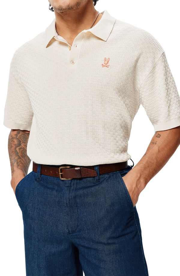 サイコバニー メンズ トップス スポーツシャツ 伸び伸びする相応う Psycho Bunny Jace Relaxed Fit Polo Sandshell
