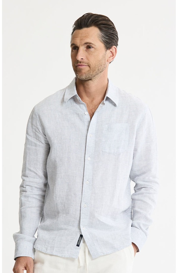 ジャックスガールフレンド メンズ トップス シャツ ダウン リネン JACHS Linen Button-Down Shirt Grey グレー|ReVida 店
