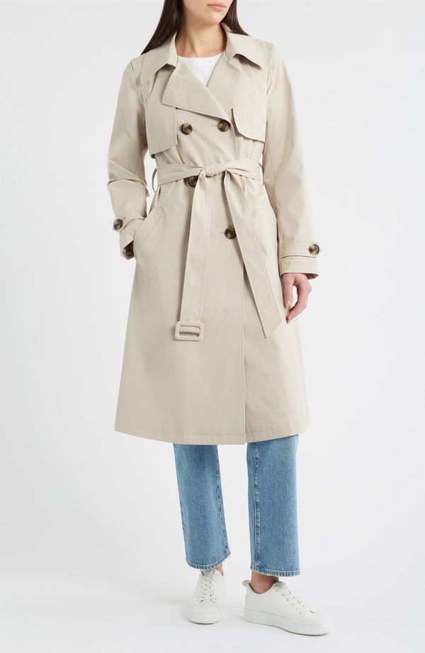サムエデルマン レディース アウター ジャケット・ブルゾン コート Sam Edelman Double Breasted Trench Coat Birch