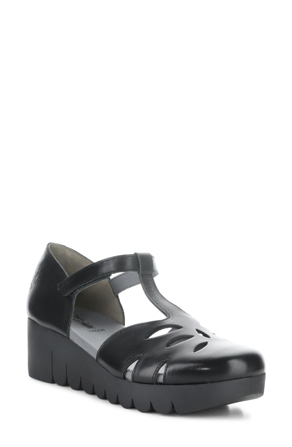 フライロンドン レディース シューズ ヒール プラットフォーム サンダル Fly London Velt Platform Wedge Fisherman Sandal Black ブラック