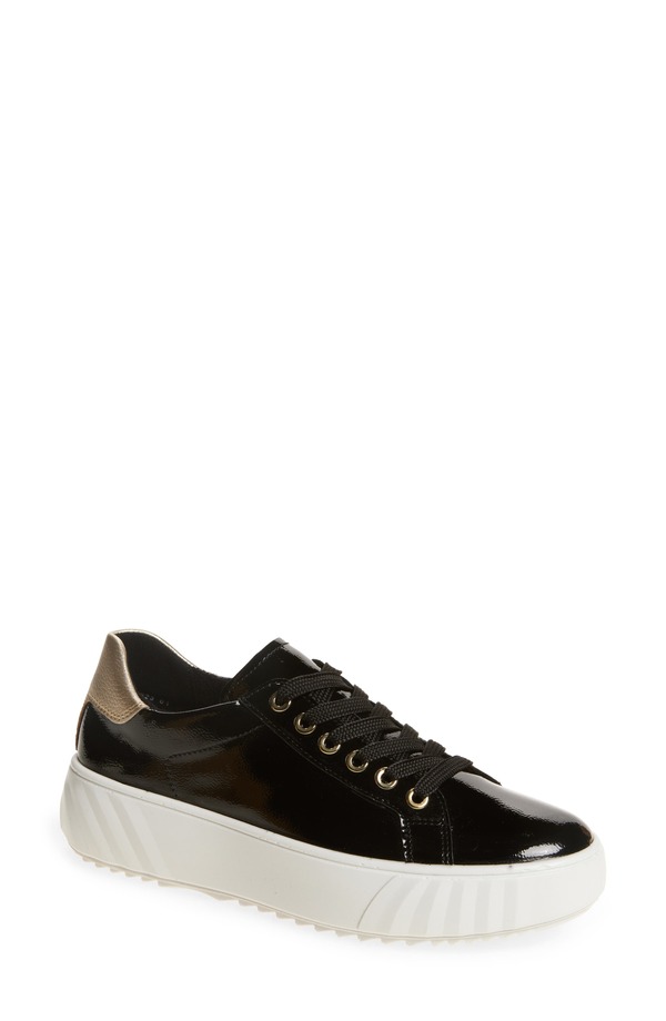 アラ レディース シューズ スニーカー プラットホーム ara Mikky Platform Sneaker Black/ Platinum 黒いこと