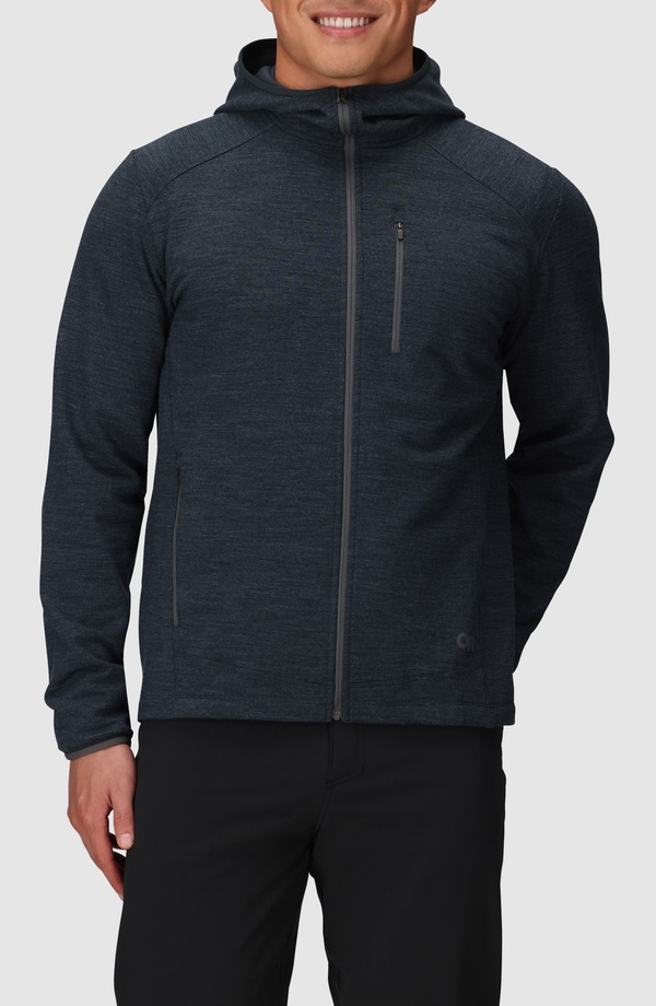 アウトドアリサーチ メンズ アウター パーカー・スウェット フーデッドジャケット フリース ジャケット Outdooresearch Crescent Fleece Hooded Jacket Storm Heather ヘザー｜ReVida 店 40,170円