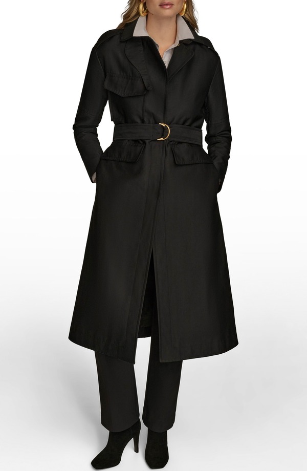 ダナ キャラン ニューヨーク レディース アウター ジャケット・ブルゾン コート Donna Karanew York Safari Rain Coat Black ブラック