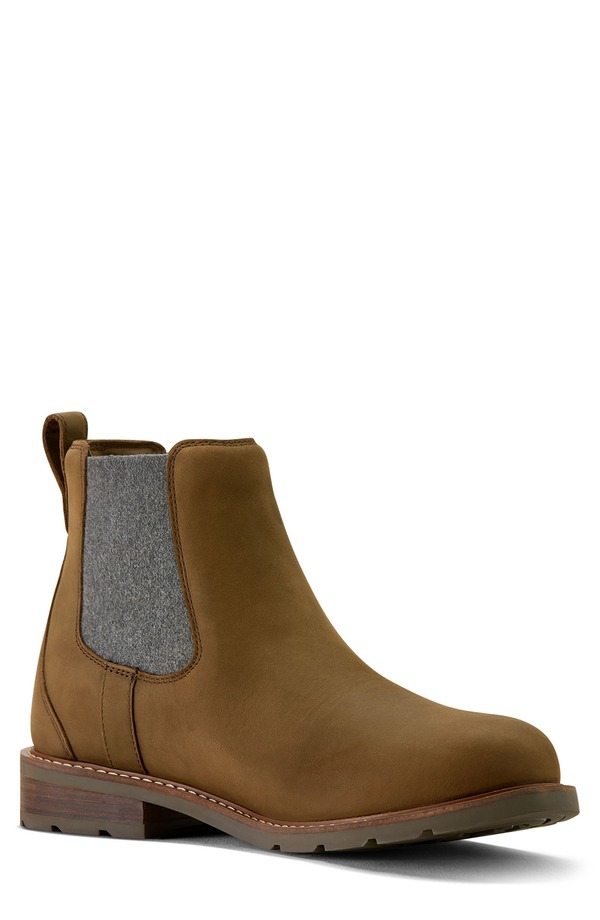 アリアト メンズ シューズ ブーツ・レインブーツ チェルシーブーツ チェルシー Ariat Wexford Waterproof Chelsea Boot Brown 赤銅色