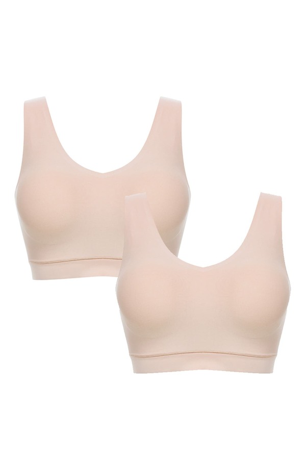 シャンテル レディース アンダーお召しもの ブラ Vのど首 Chantelle Lingerie Soft Stretch 2-Pack Padded V-Neck Wireless Bras Nude