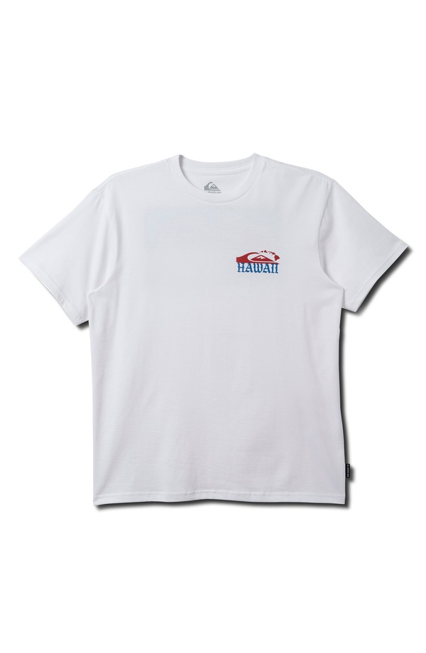 クイックしろがね色 メンズ トップス ティーシャツ 刷り上げる グラフィック Quiksilver HIsland Print Graphic T-Shirt White 白いこと