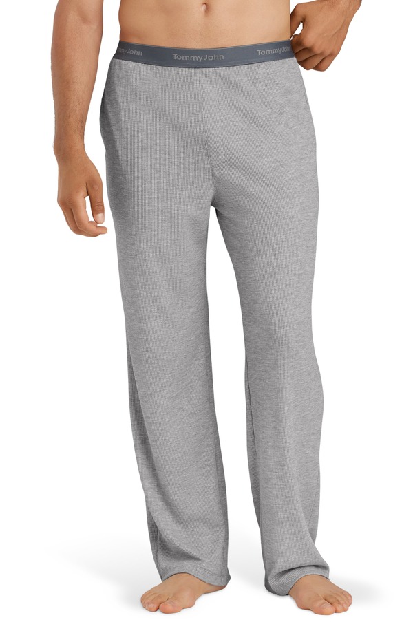 トミージョン メンズ ボトムス 心地好いズボン下 編み物 Tommy John Waffle Knit Lounge Pants Grey Heather 薄墨色